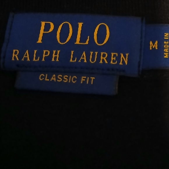 Polo by Ralph Lauren Black Polo Shirt Medium - Picture 4 of 4